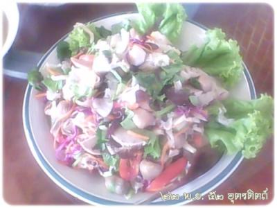 My lunch. ยำเห็ดเบญจมิตร ^^ 